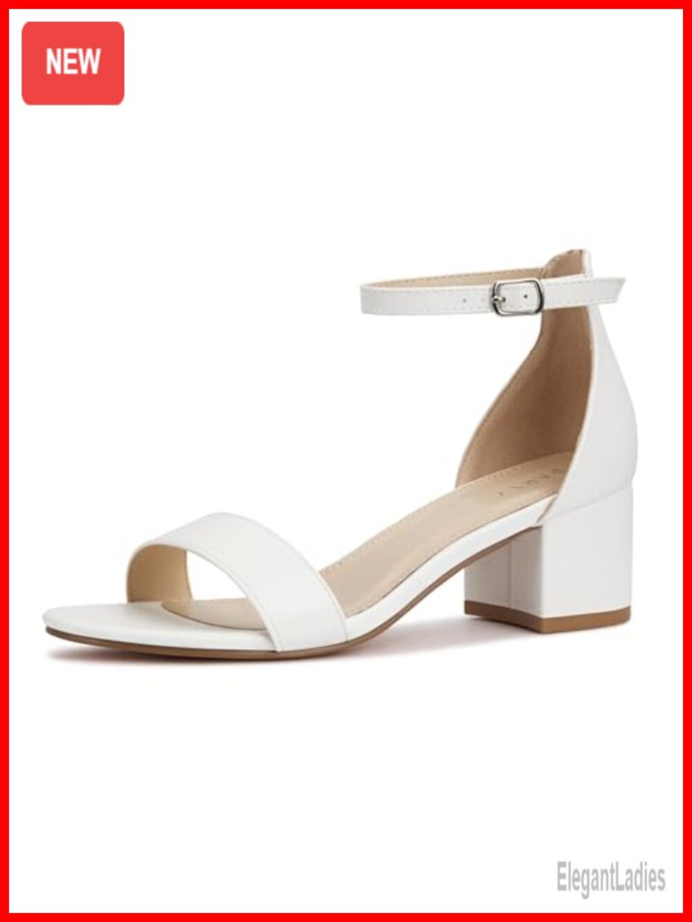 Open Toe Ankle Strap Low Block Chunky Heel Sandals Faux Leather